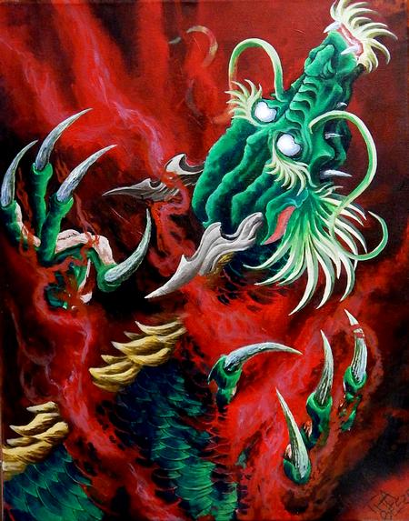 Tattoos - Acrylic Fire Dragon - 104718